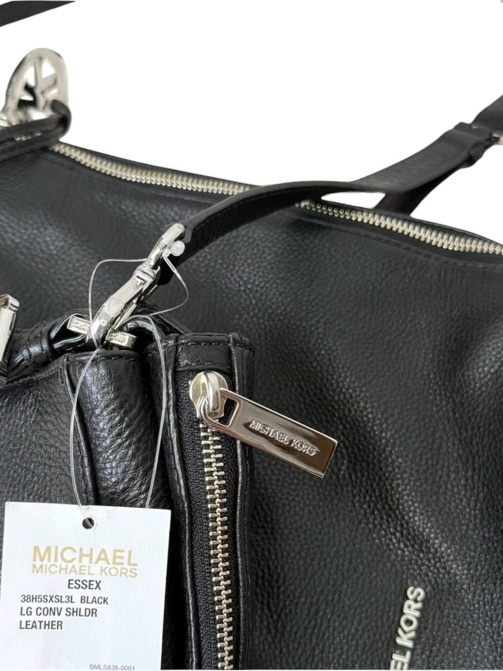 Michael Kors Essex Large Convertible Leather Shoulder Bag Black - Picture 6 of 10